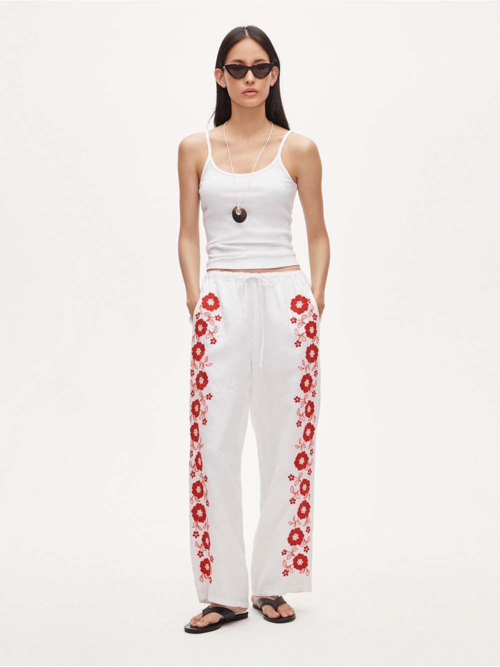 J.Crew Tall Soleil Pant in Embroidered Linen